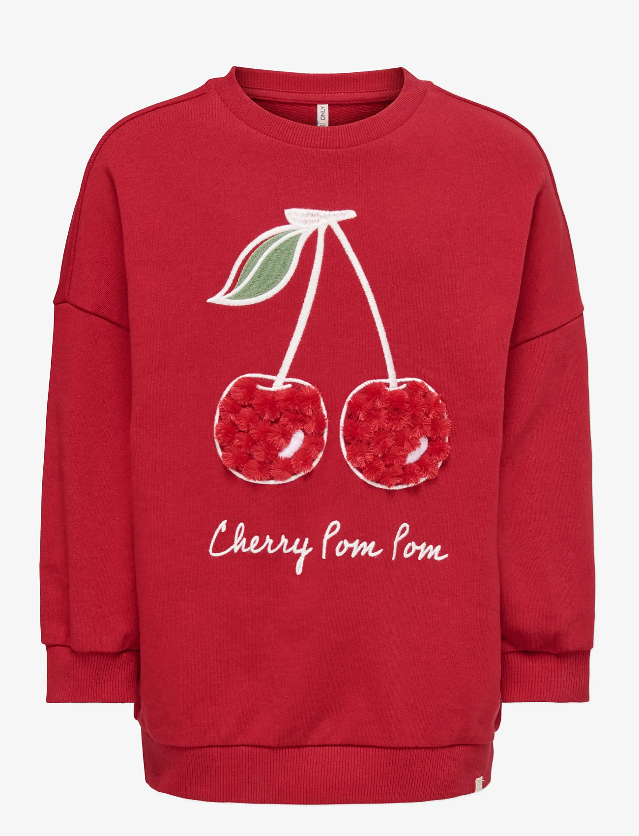 Kids Only - KMGCHERRY L/S OVZ ONECK PRINTED UB SWT - dressipluusid - equestrian red - 0