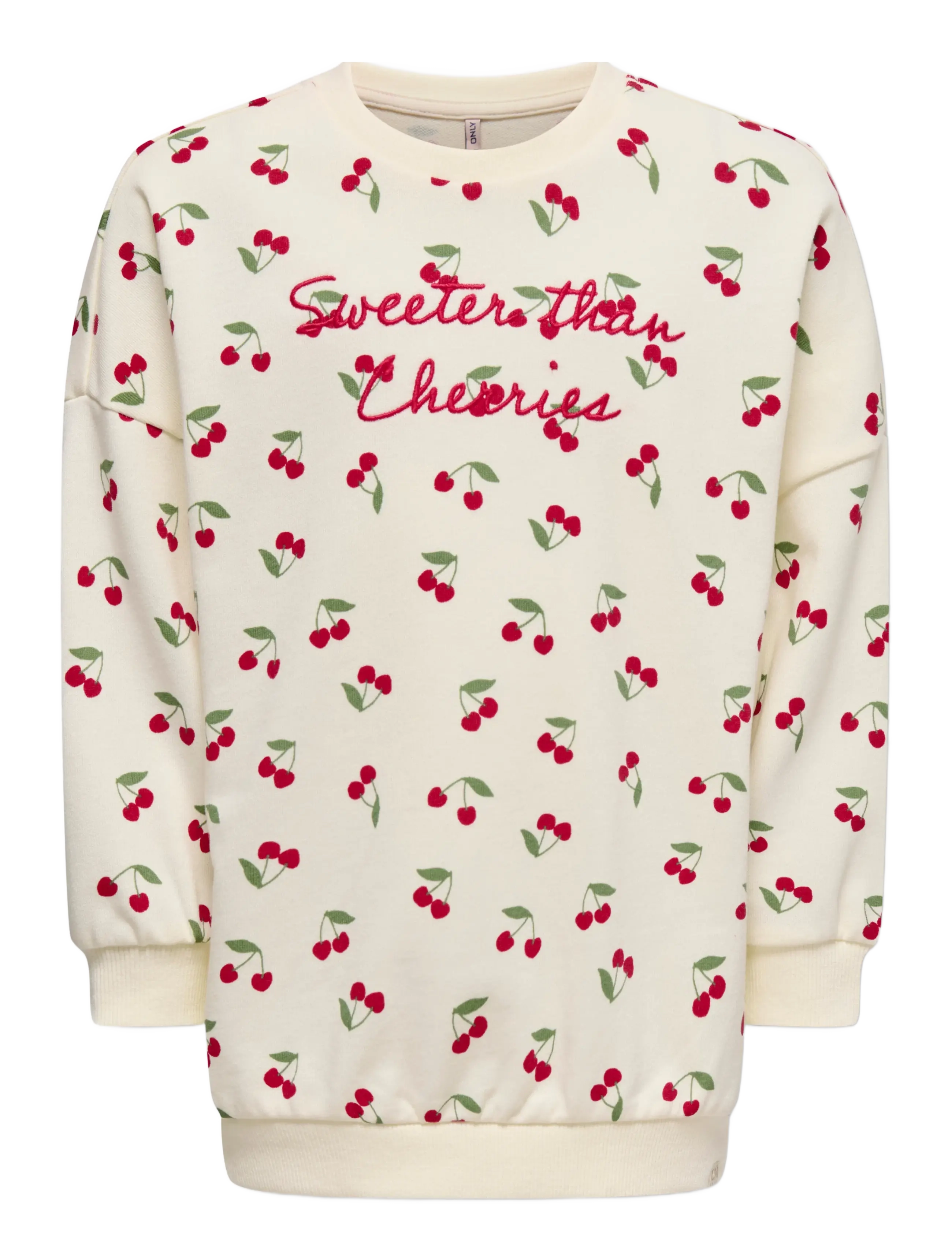 Kids Only KMGCHERRY L/S OVZ ONECK PRINTED UB SWT - Oberteile - TOFU / cream
