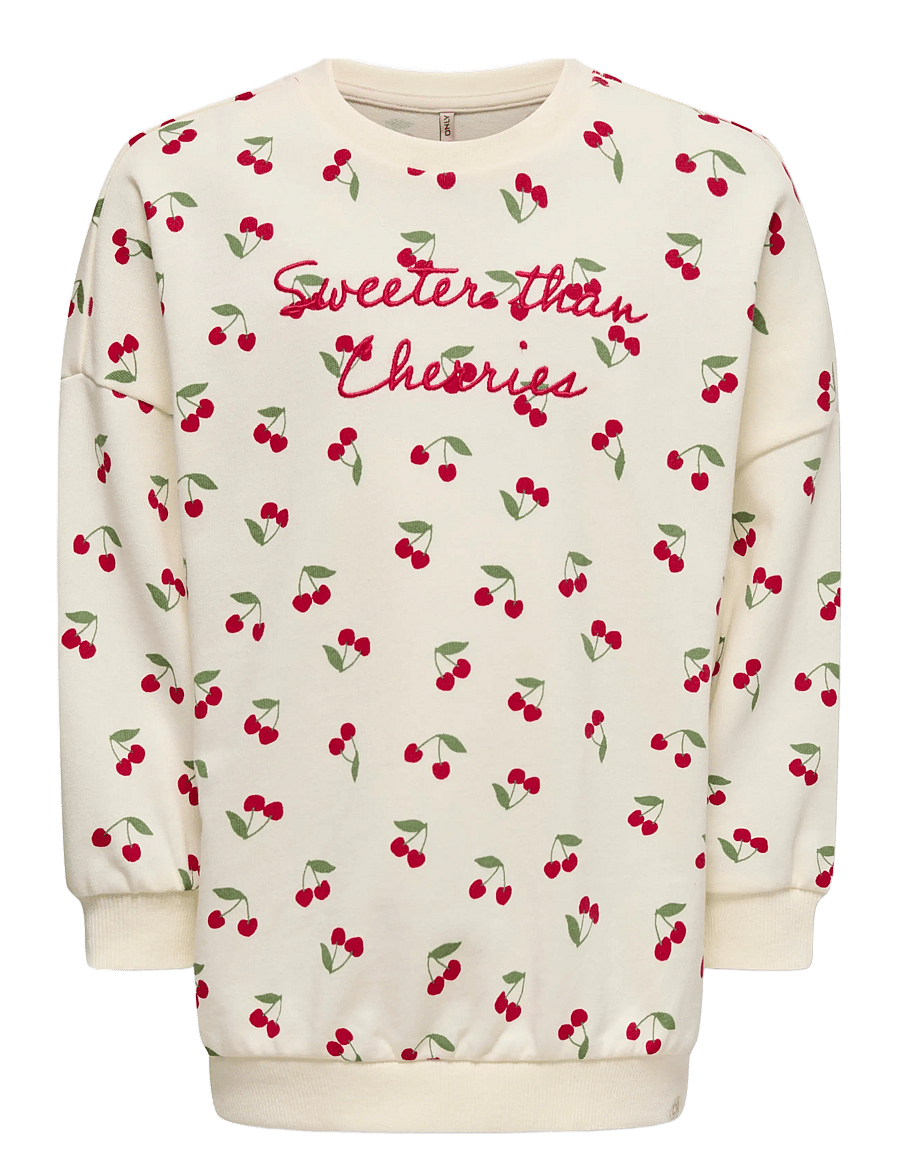 Kids Only - KMGCHERRY L/S OVZ ONECK PRINTED UB SWT - joggingpeysur - tofu - 0