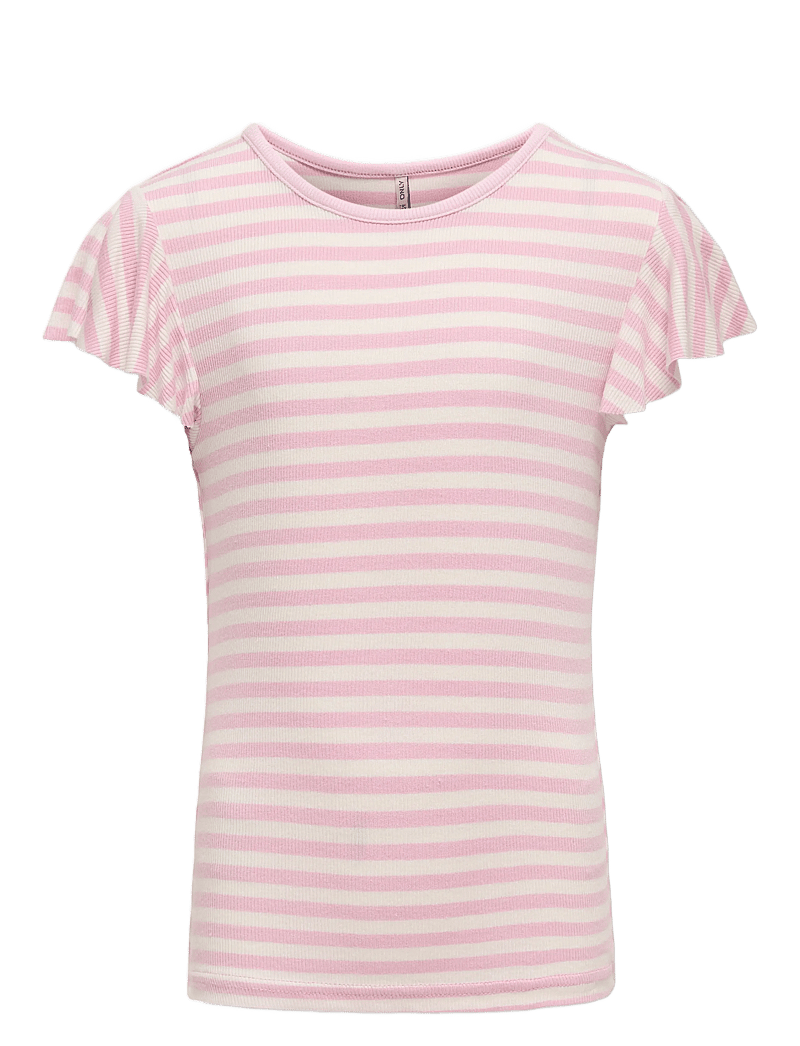 Kids Only - KOGBELIA S/S O-NECK STRIPE TOP JRS - kurzärmelige - roseate spoonbill - 0