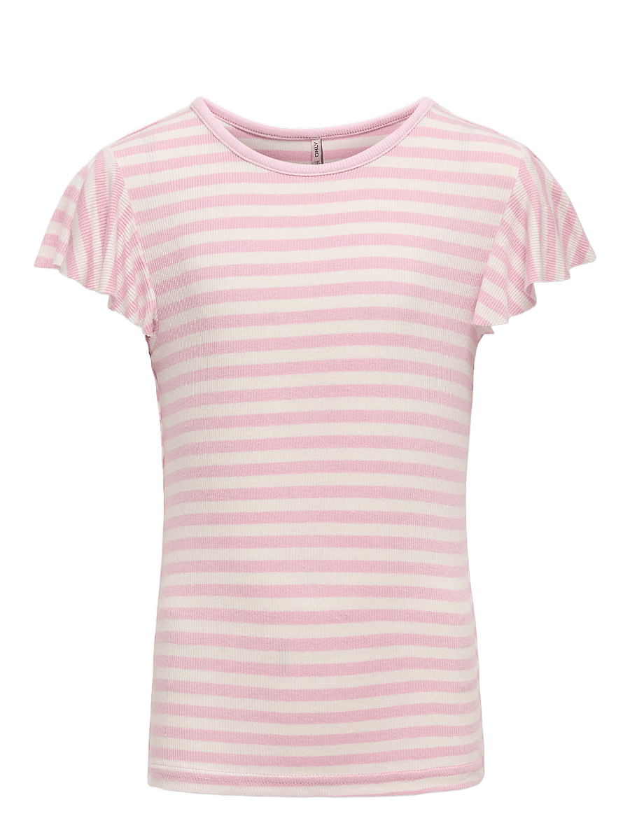 Kids Only - KOGBELIA S/S O-NECK STRIPE TOP JRS - kurzärmelige - roseate spoonbill - 0
