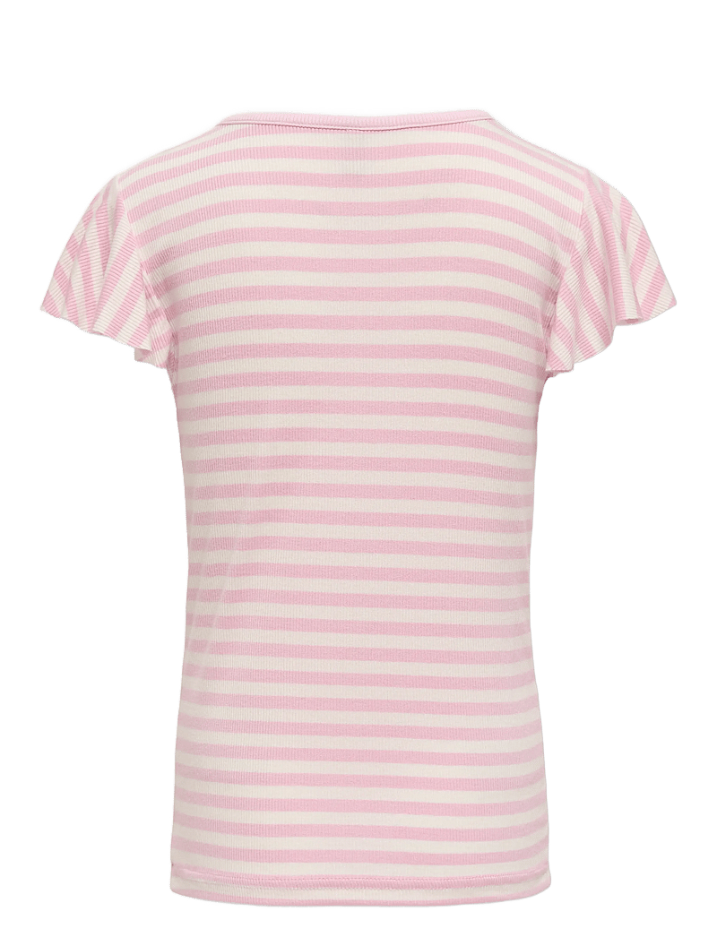 Kids Only - KOGBELIA S/S O-NECK STRIPE TOP JRS - kurzärmelige - roseate spoonbill - 1