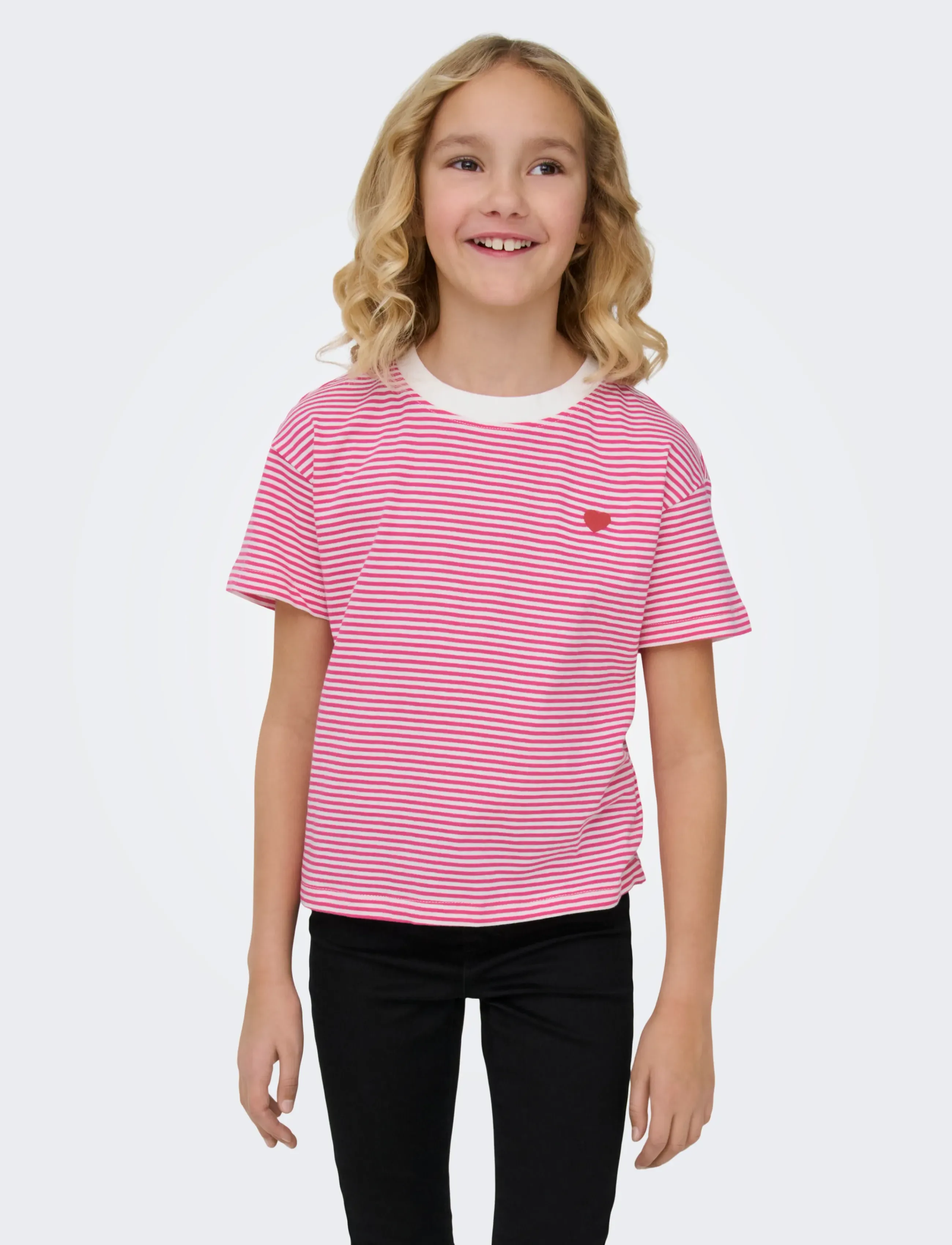 Kids Only KOGPISA MAIKEN LIFE CROP SS ONL JRS NOOS - T-shirts à manches courtes - CLOUD DANCER / pink/rose
