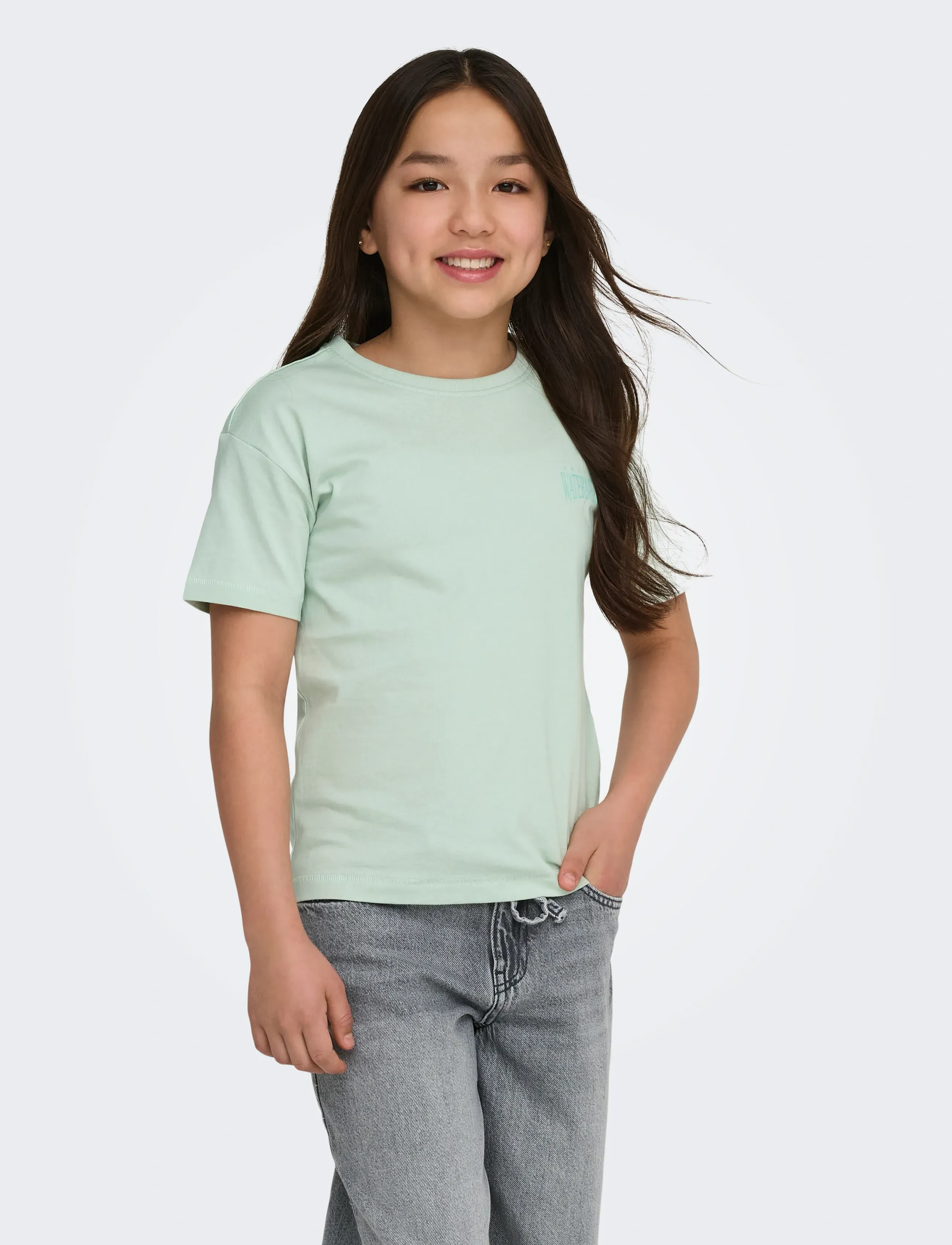 Kids Only KOGHELEN LIFE S/S LOOSE TEE JRS NOOS - Toppe og t-shirts - AQUA FOAM / green