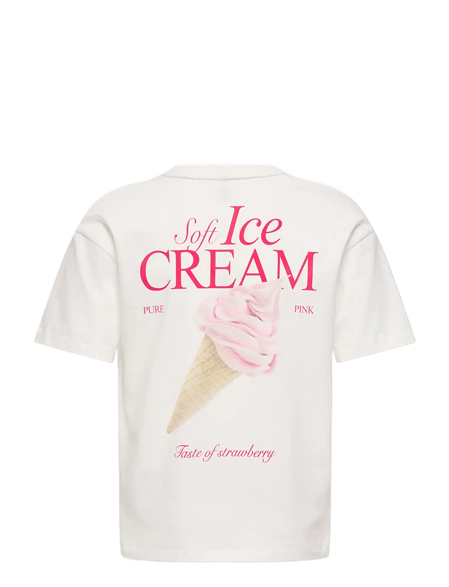 Kids Only - KOGHELEN LIFE S/S LOOSE TEE JRS NOOS - kortærmede t-shirts - cloud dancer - 2