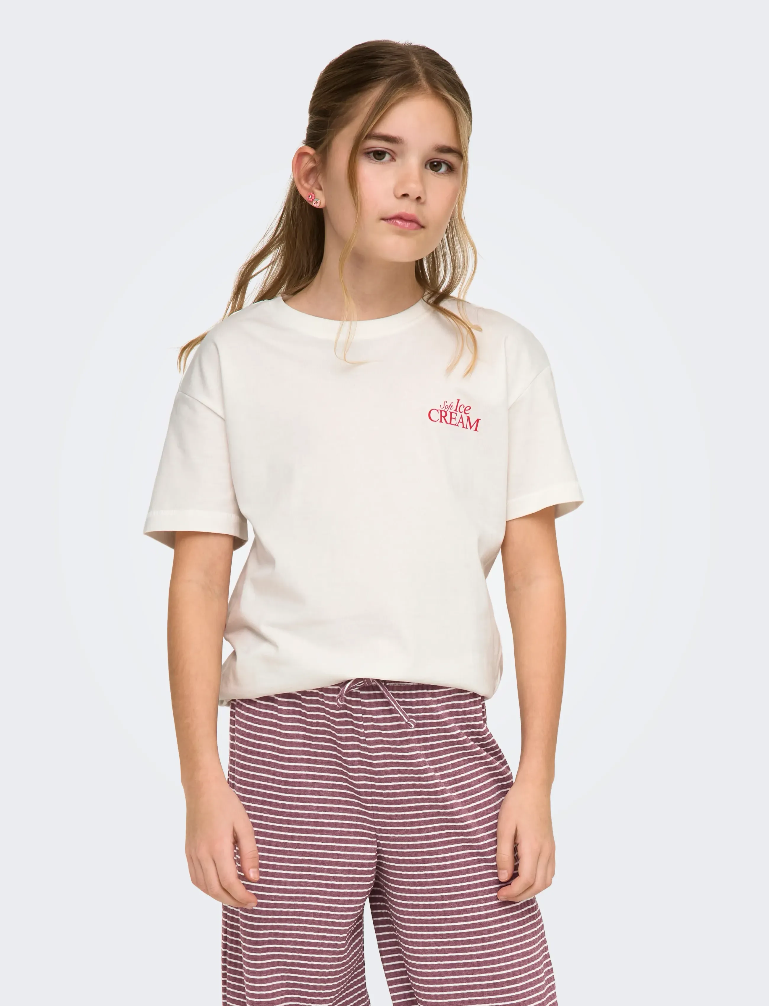 Kids Only KOGHELEN LIFE S/S LOOSE TEE JRS NOOS - T-shirts à manches courtes - CLOUD DANCER / white