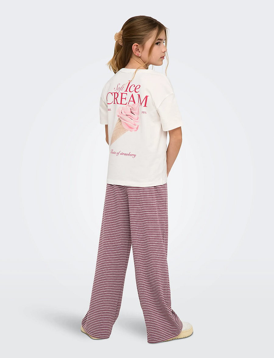 Kids Only - KOGHELEN LIFE S/S LOOSE TEE JRS NOOS - kortærmede t-shirts - cloud dancer - 4