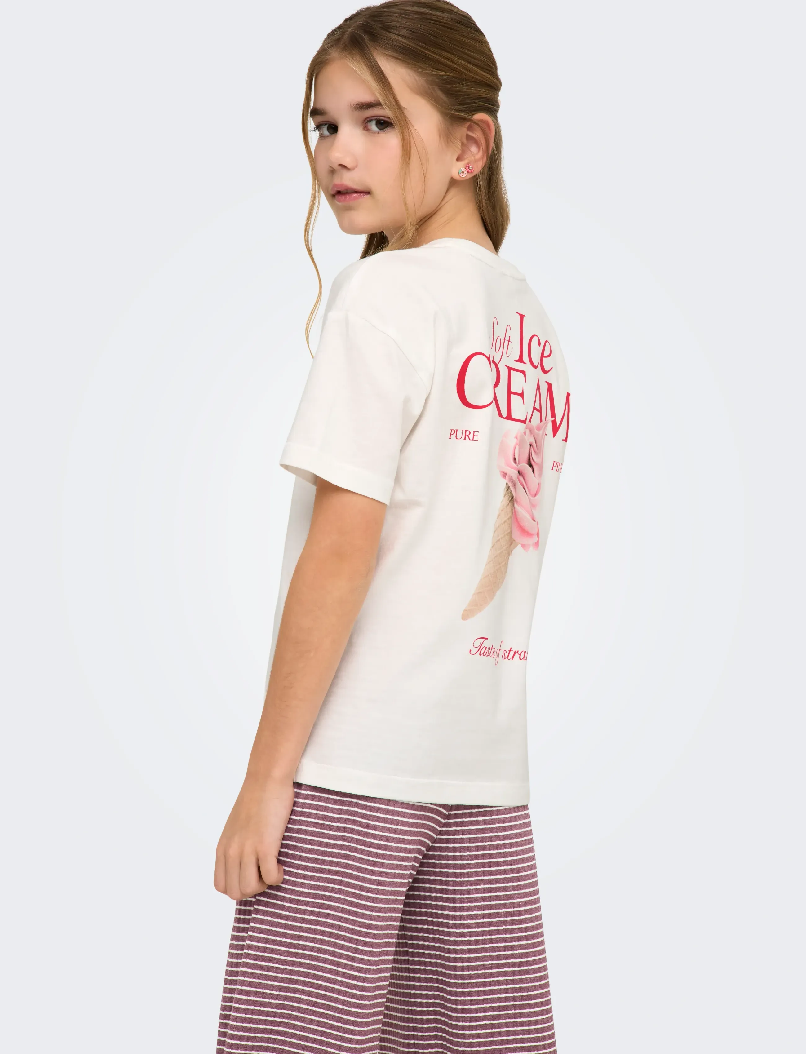 Kids Only - KOGHELEN LIFE S/S LOOSE TEE JRS NOOS - kortærmede t-shirts - cloud dancer - 5