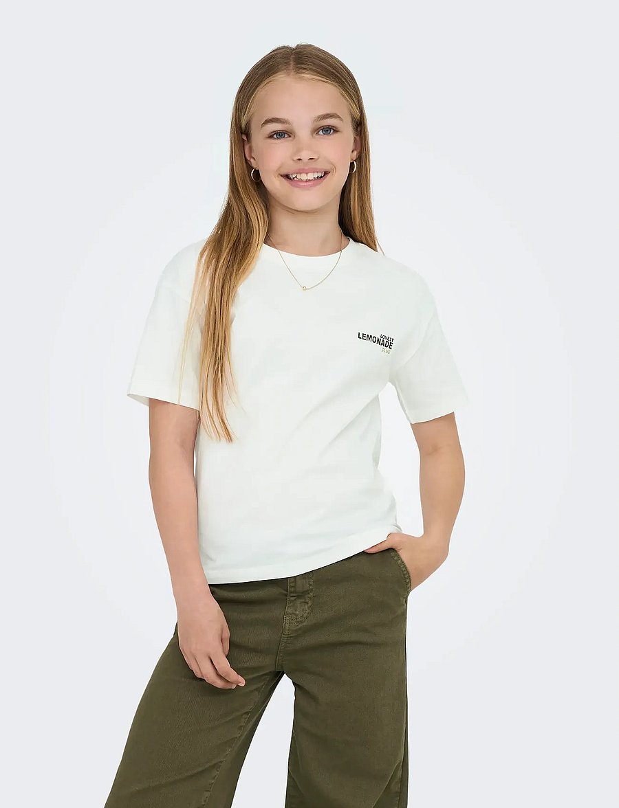 Kids Only - KOGHELEN LIFE S/S LOOSE TEE JRS NOOS - lühikeste varrukatega t-särgid - cloud dancer - 0