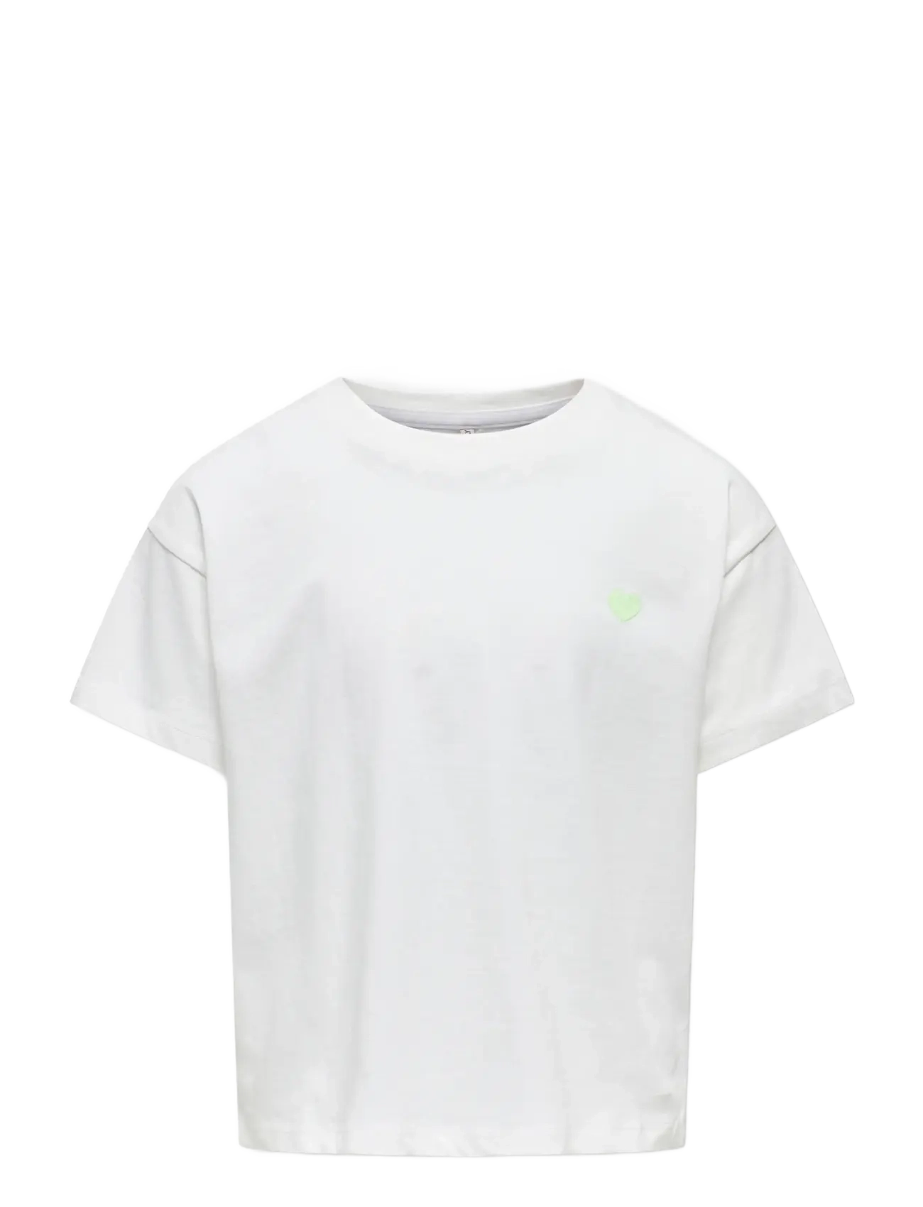 Kids Only KOGMAIKEN LIFE CROPHEART SS TOP JRS NOOS - Oberteile - CLOUD DANCER / white