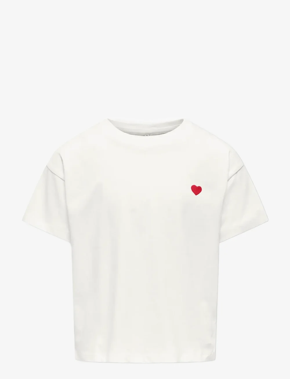 Kids Only - KOGMAIKEN LIFE CROPHEART SS TOP JRS NOOS - kortærmede t-shirts - cloud dancer - 1