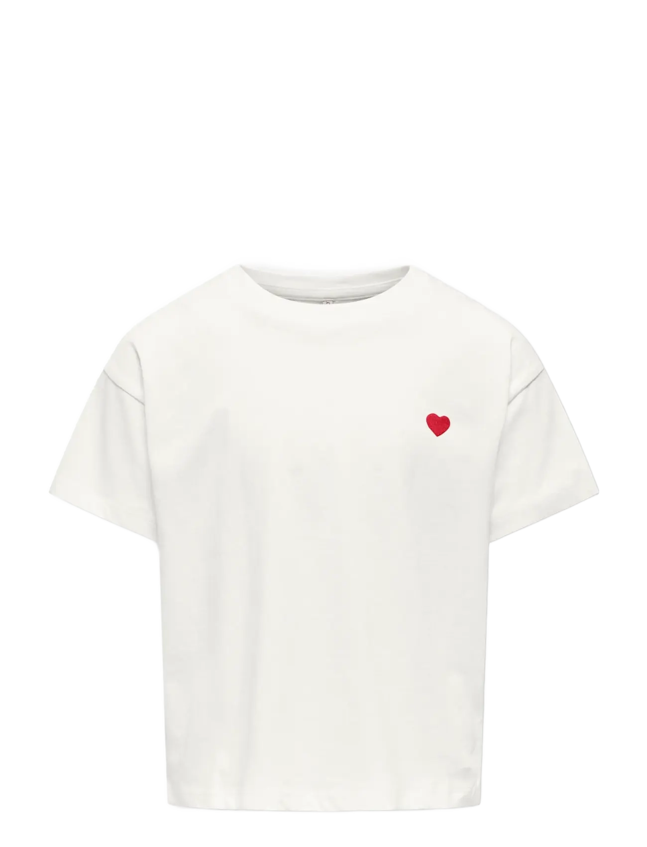 Kids Only KOGMAIKEN LIFE CROPHEART SS TOP JRS NOOS - Oberteile - CLOUD DANCER / white