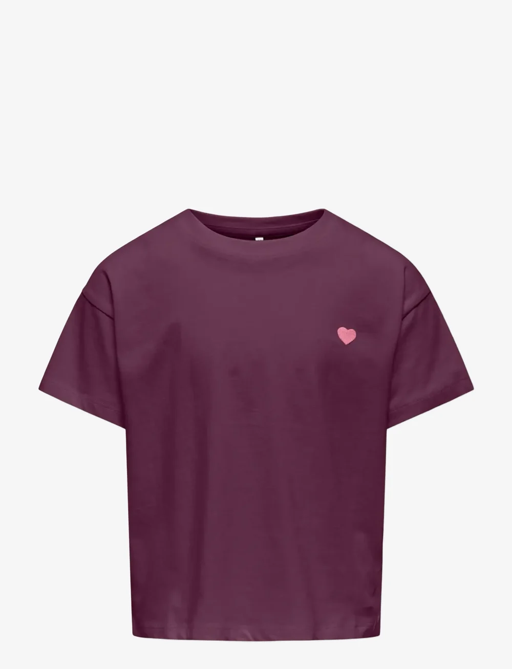Kids Only - KOGMAIKEN LIFE CROPHEART SS TOP JRS NOOS - kortærmede t-shirts - mauve wine - 0