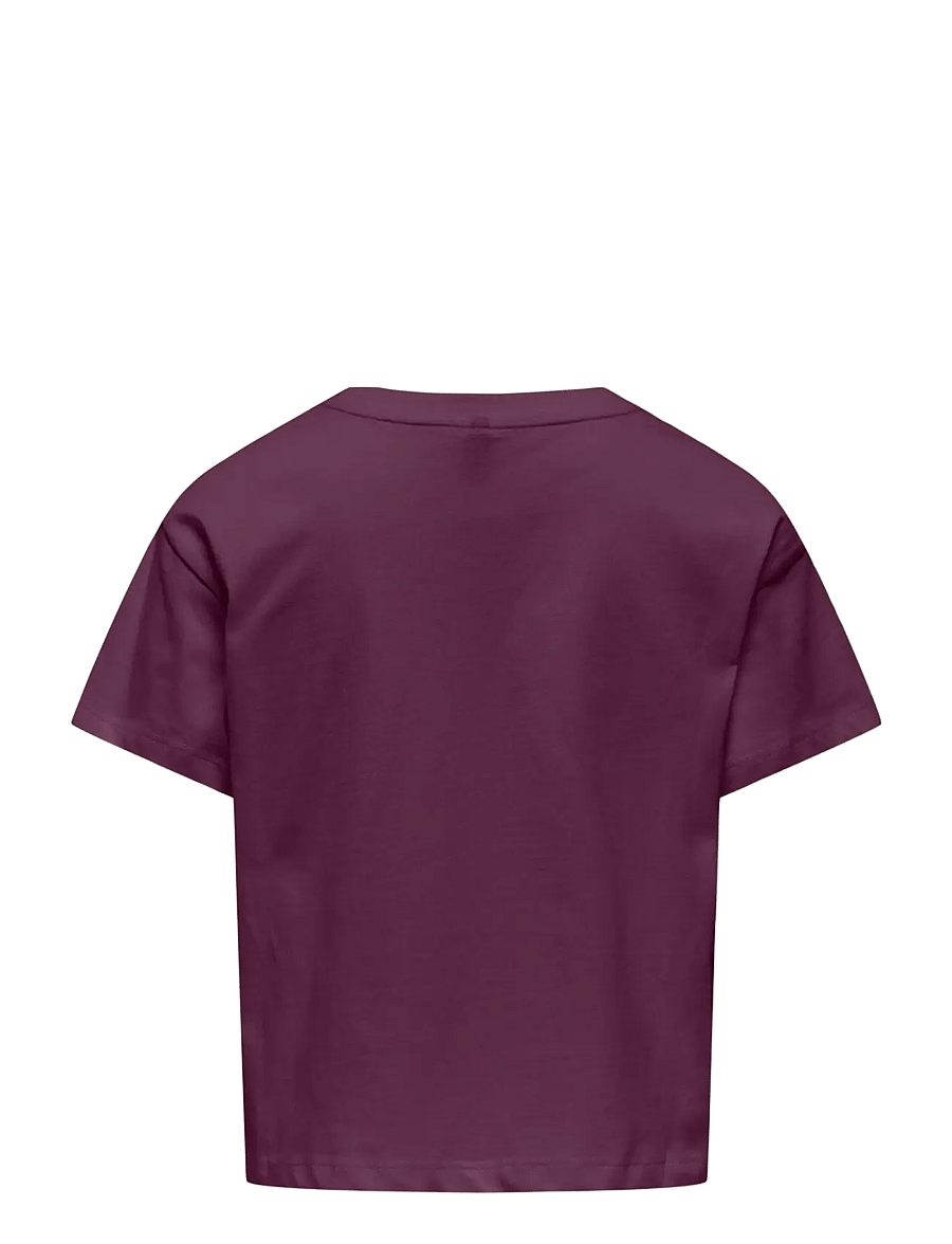 Kids Only - KOGMAIKEN LIFE CROPHEART SS TOP JRS NOOS - t-krekli ar īsām piedurknēm - mauve wine - 2