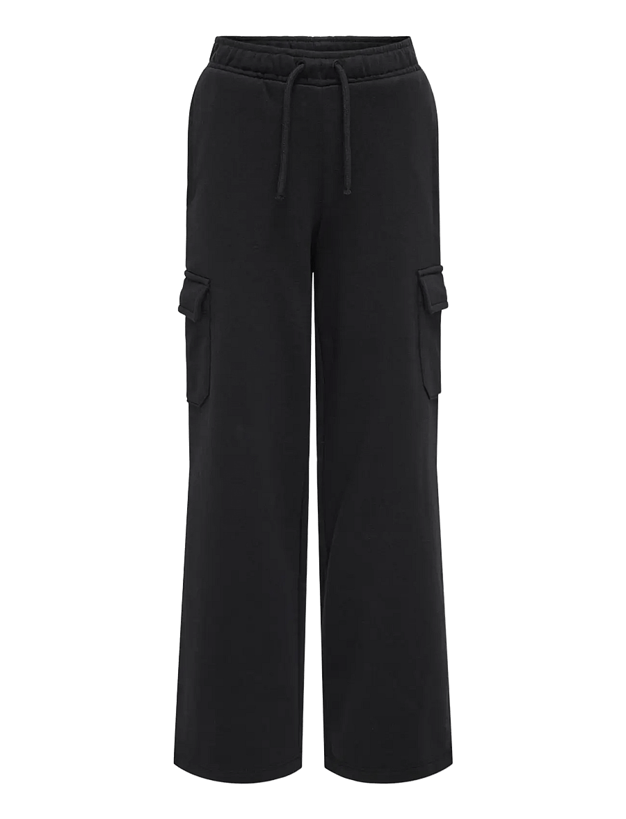 Kids Only - KOGANNA CARGO WIDE LEG PANT CS SWT - cargohosen - black - 1