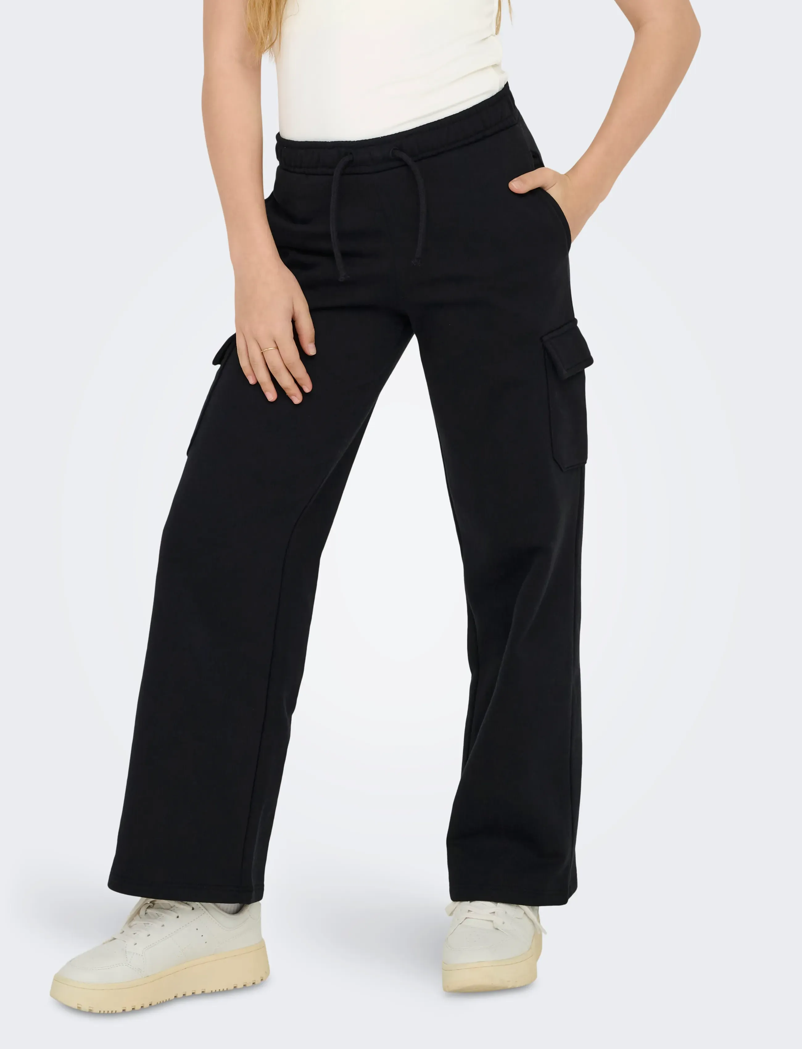 Kids Only - KOGANNA CARGO WIDE LEG PANT CS SWT - byxor - black - 0