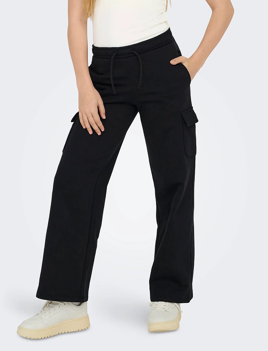 Kids Only - KOGANNA CARGO WIDE LEG PANT CS SWT - cargohosen - black - 0