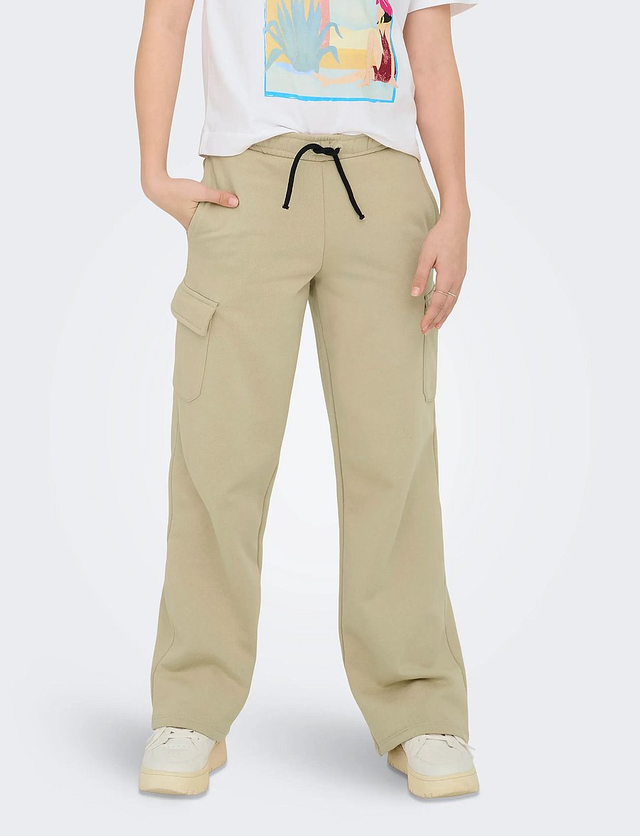 Kids Only - KOGANNA CARGO WIDE LEG PANT CS SWT - cargohosen - humus - 0