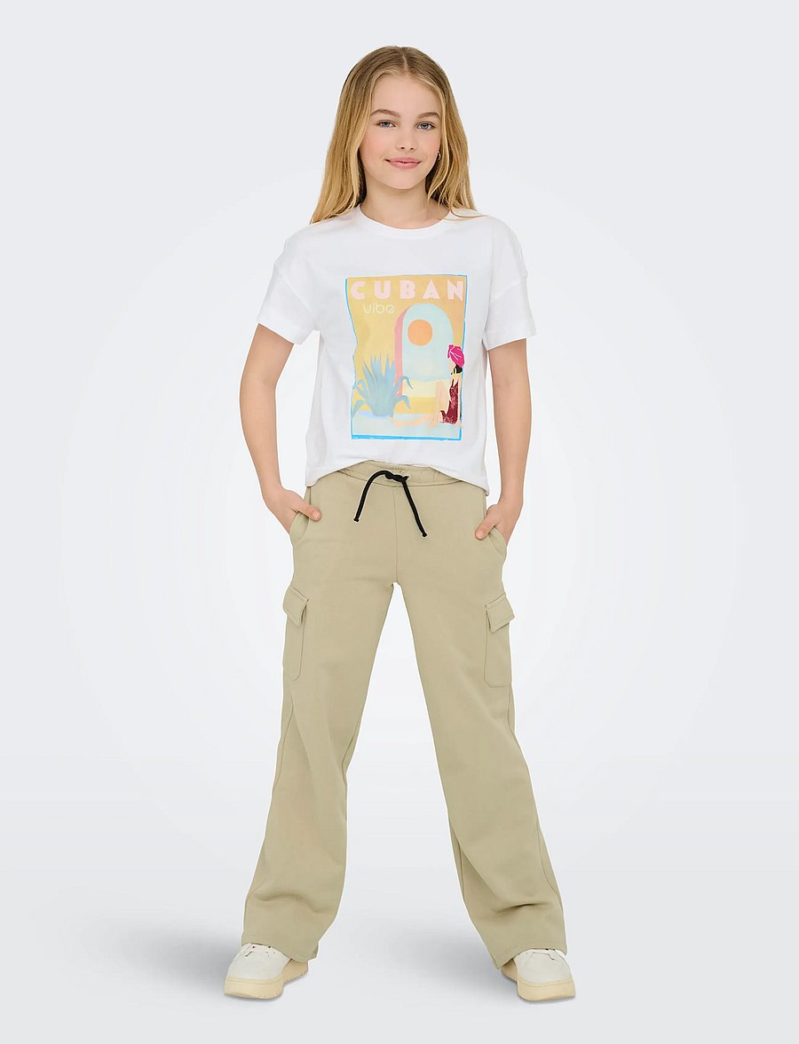 Kids Only - KOGANNA CARGO WIDE LEG PANT CS SWT - cargohosen - humus - 4