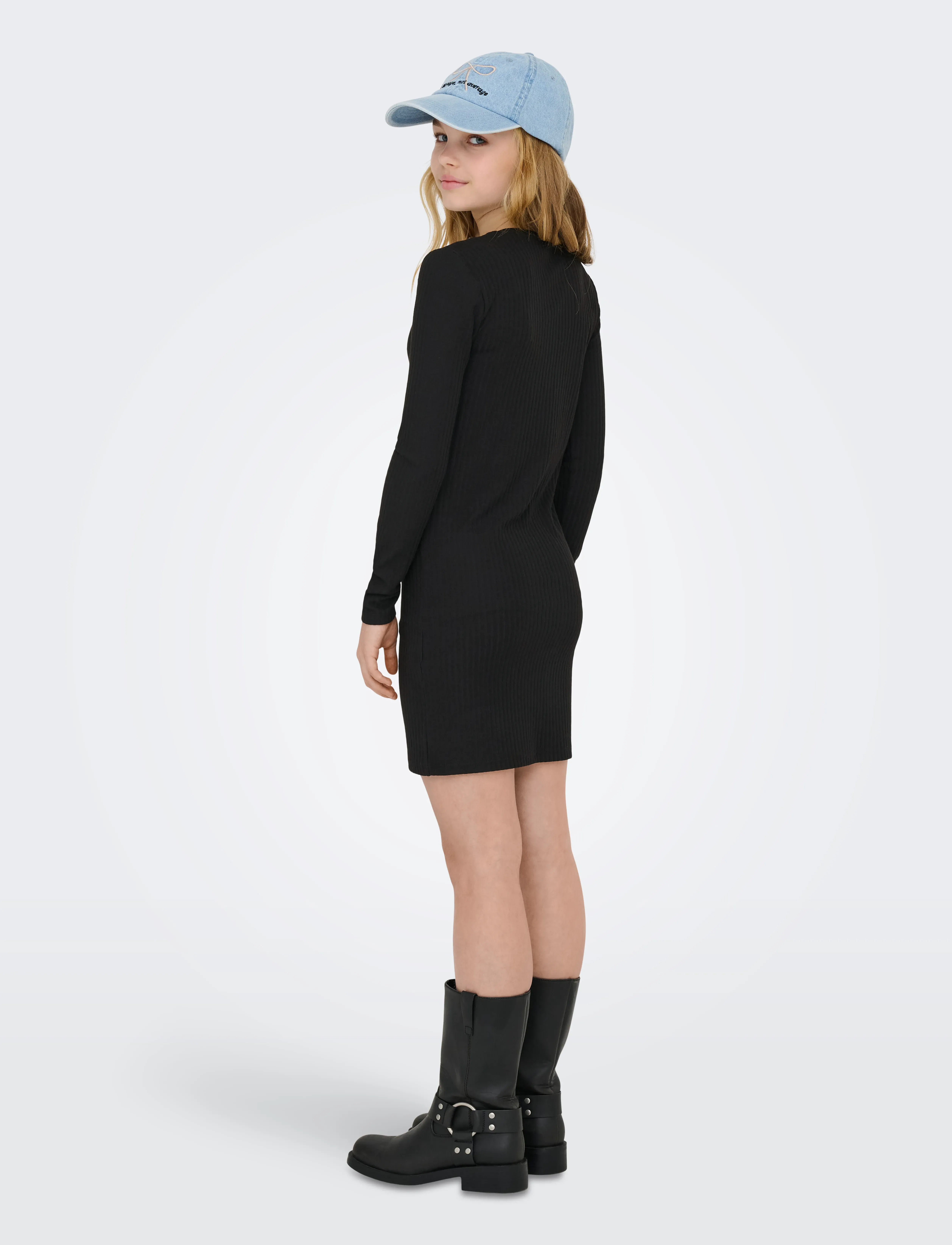 Kids Only - KOGNELLA SOLID L/S DRESS JRS - langærmede hverdagskjoler - black - 3