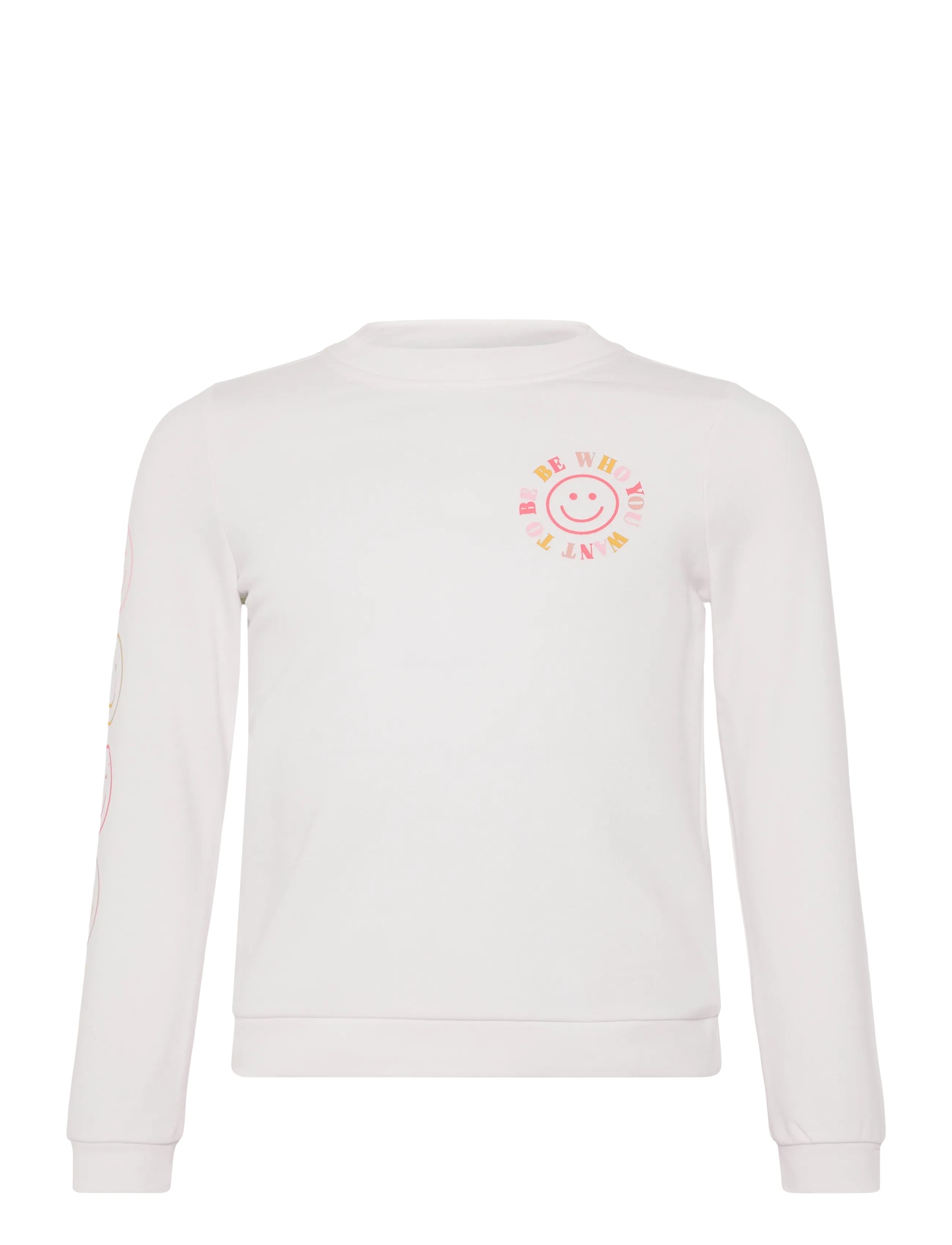 Kids Only KOGLINDSAY LIFE L/S PRINTED CREW UB SWT - Tøj - CLOUD DANCER / white