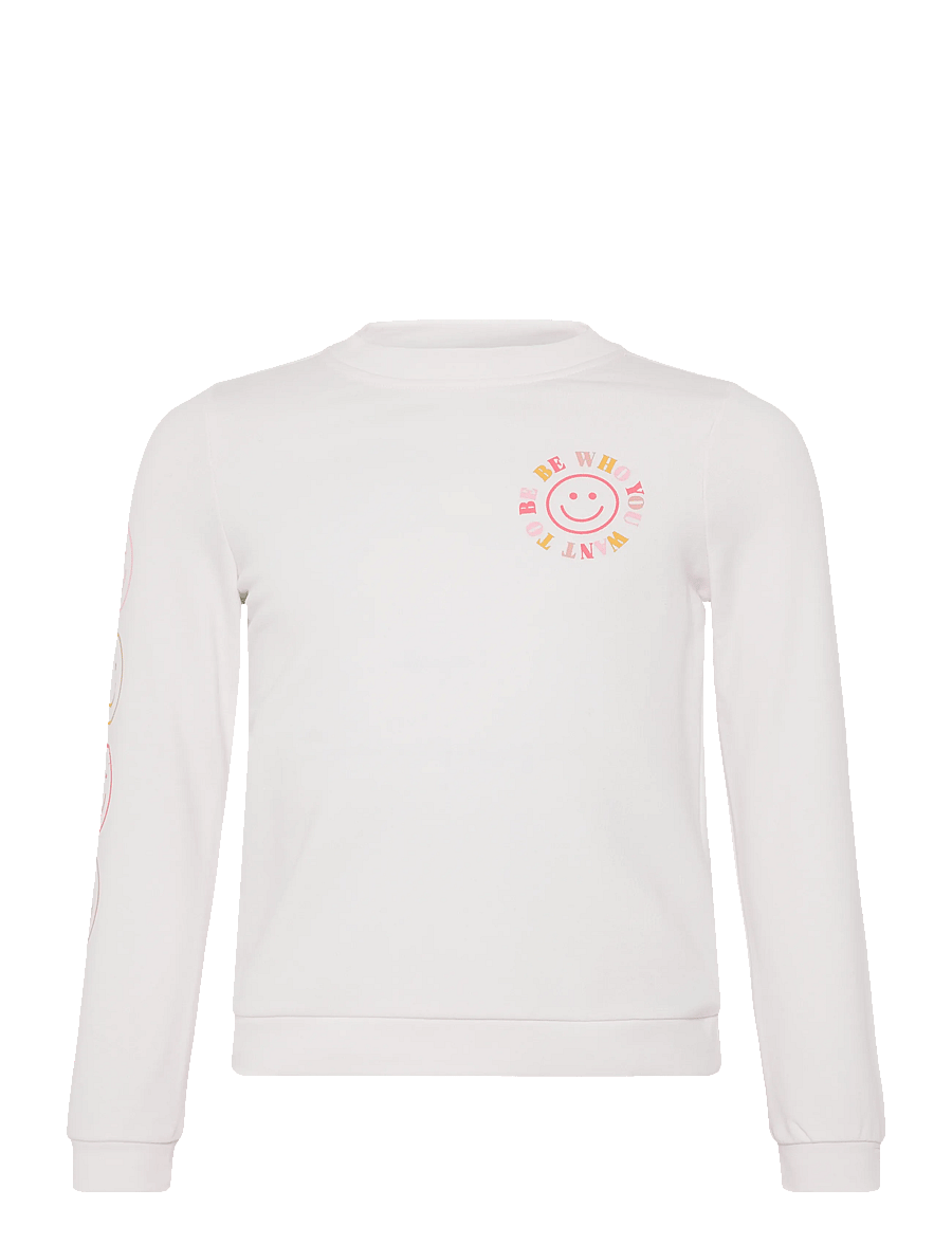 Kids Only - KOGLINDSAY LIFE L/S PRINTED CREW UB SWT - sweatshirts - cloud dancer - 0