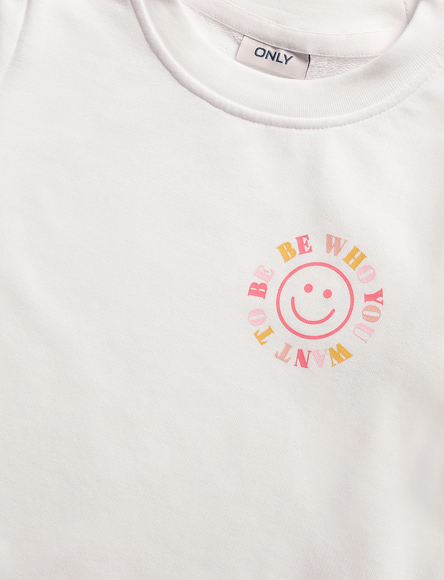 Kids Only - KOGLINDSAY LIFE L/S PRINTED CREW UB SWT - sweatshirts - cloud dancer - 2