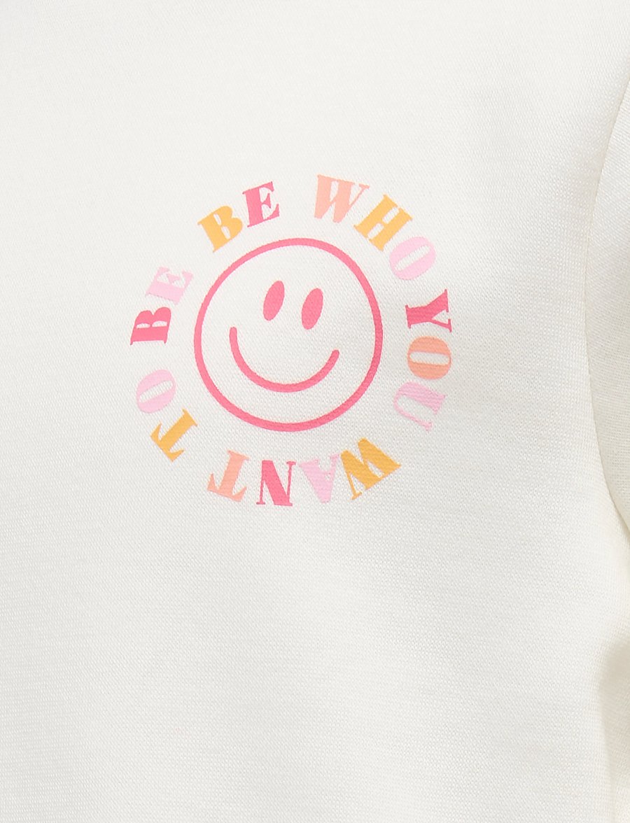 Kids Only - KOGLINDSAY LIFE L/S PRINTED CREW UB SWT - sweatshirts - cloud dancer - 2