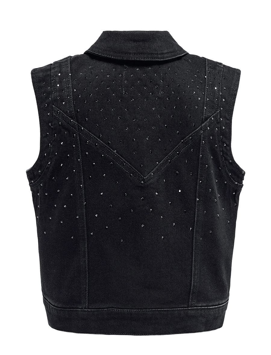 Kids Only - KOGKENNEDY SL RS WB DNM WAISTCOAT BJ - washed black - 1