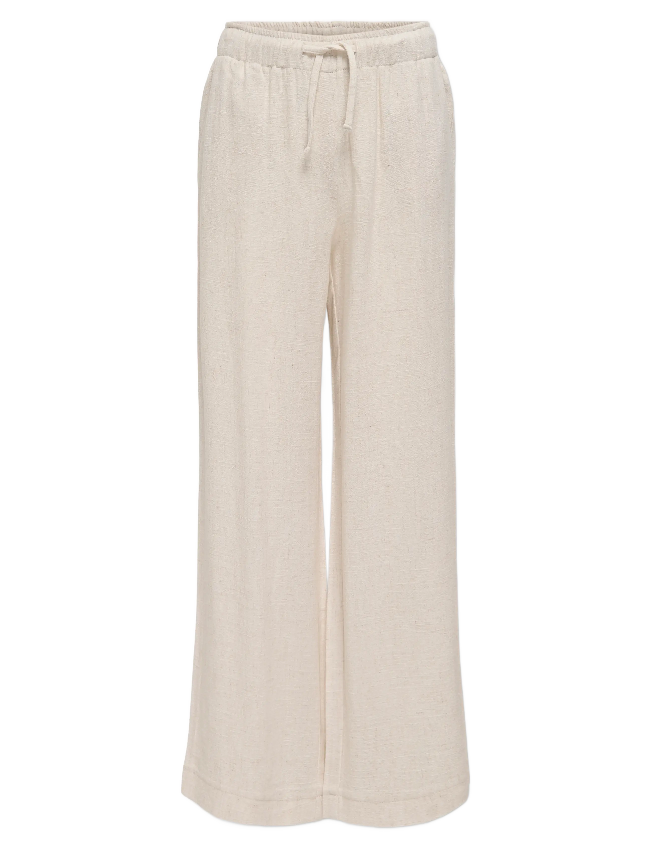 Kids Only KOGSIESTA PULL-UP LINEN BLEND PNT NOOS - Bukser - MOONBEAM / cream