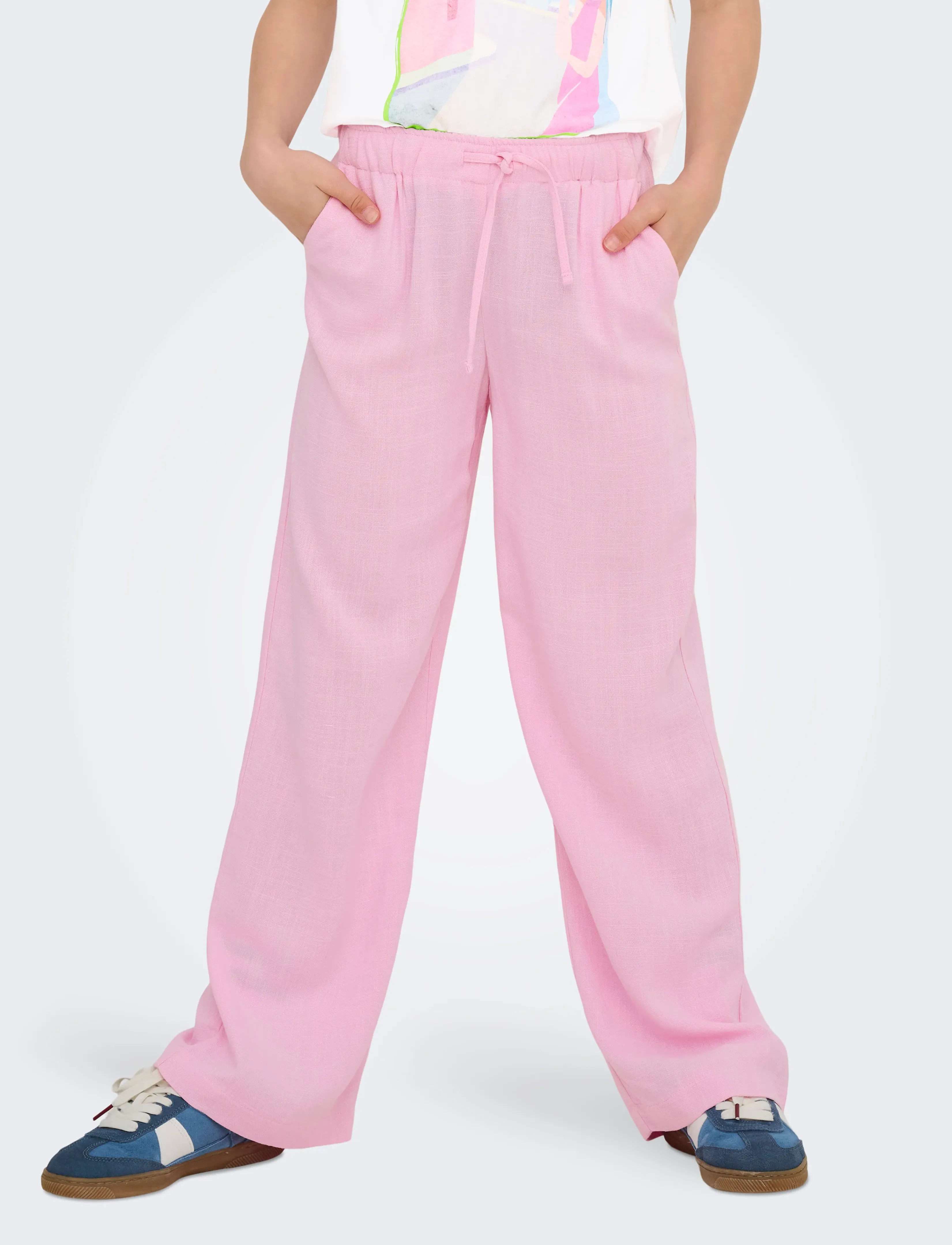 Kids Only KOGSIESTA PULL-UP LINEN BLEND PNT NOOS - Bukser - PIROUETTE / pink/rose
