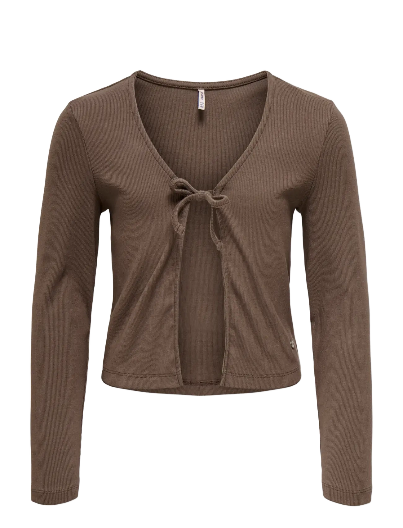 Kids Only KOGNESSA LIFE LS TIE CARDIGAN JRS - Överdelar - SHOPPING BAG / brown