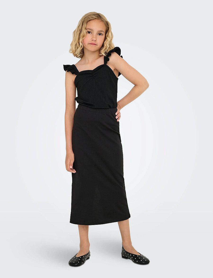 Kids Only - KOGSILVINA MIDI SKIRT SWT - black - 4