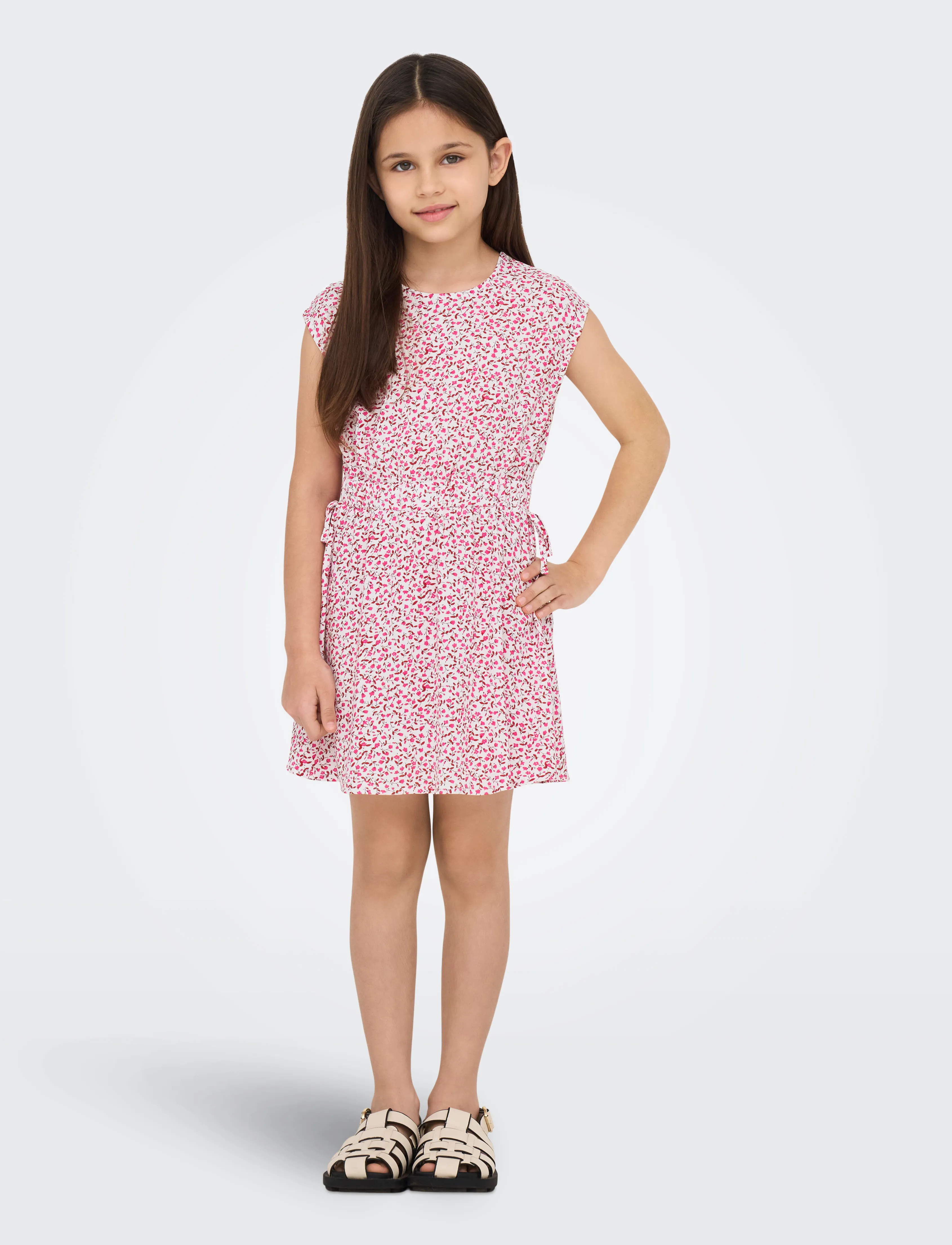 Kids Only - KOGZALINA LIFE CAPSLEEVE AOP DRESS PTM - fuchsia fedora - 2