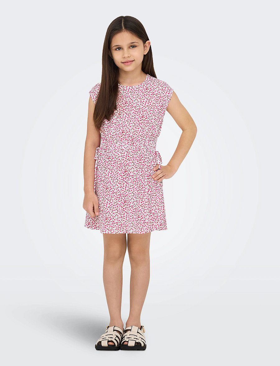 Kids Only - KOGZALINA LIFE CAPSLEEVE AOP DRESS PTM - fuchsia fedora - 2