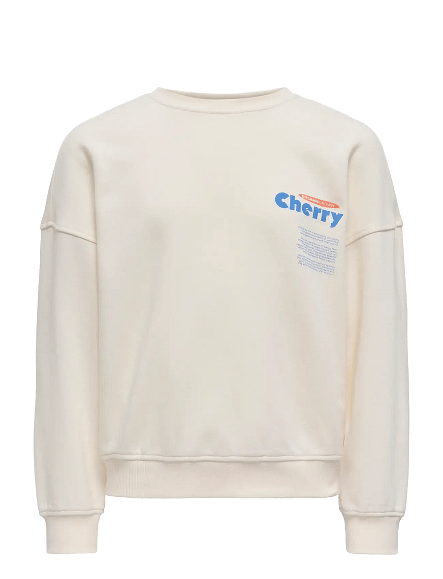 Kids Only - KOGPHILEA LIFE L/S OVZFRUIT ONECK UB SWT - sweat-shirt - tofu - 1