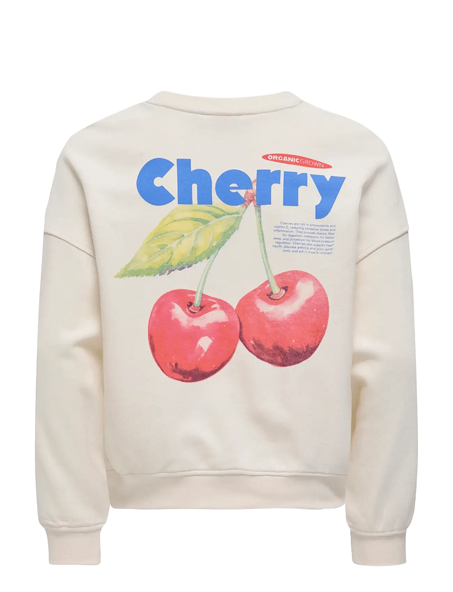 Kids Only - KOGPHILEA LIFE L/S OVZFRUIT ONECK UB SWT - sweat-shirt - tofu - 2