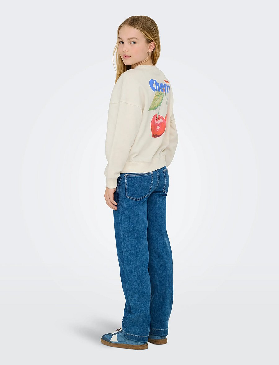 Kids Only - KOGPHILEA LIFE L/S OVZFRUIT ONECK UB SWT - sweat-shirt - tofu - 3