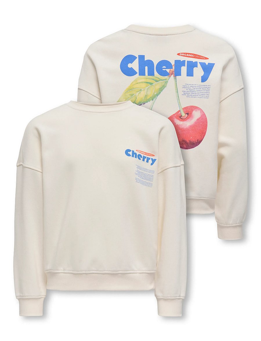 Kids Only - KOGPHILEA LIFE L/S OVZFRUIT ONECK UB SWT - sweat-shirt - tofu - 5