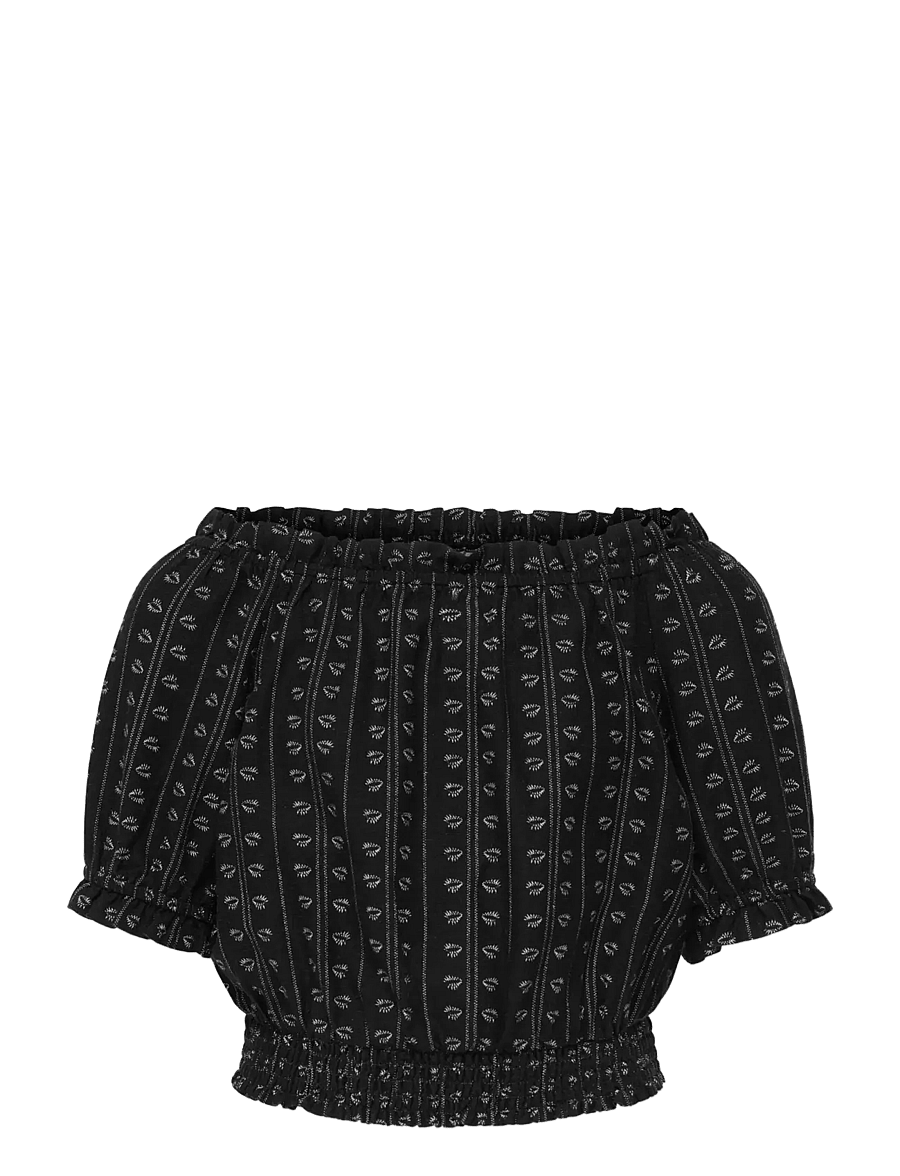 Kids Only - KOGBOLETTA OFF SHOULDER S/S TOP WVN - blusen & tuniken - black - 0
