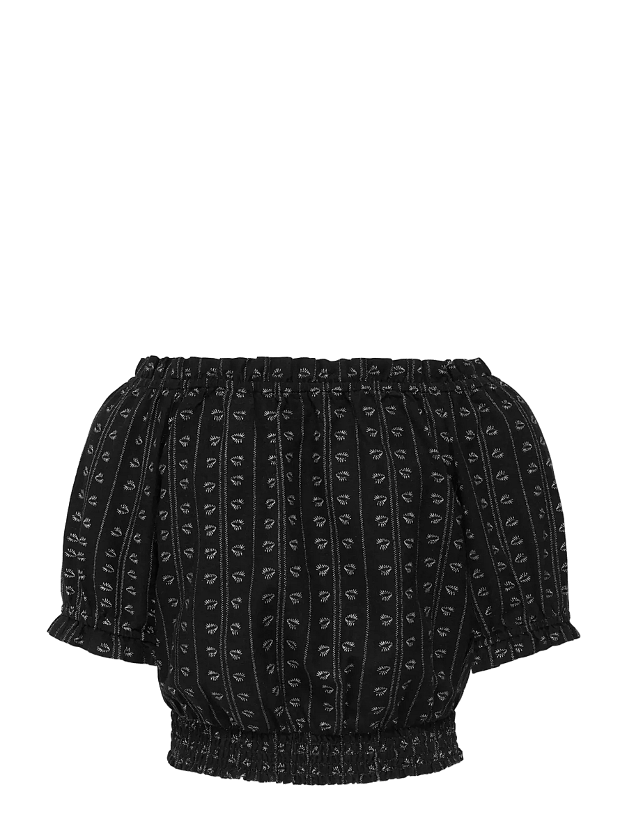 Kids Only - KOGBOLETTA OFF SHOULDER S/S TOP WVN - blusen & tuniken - black - 1