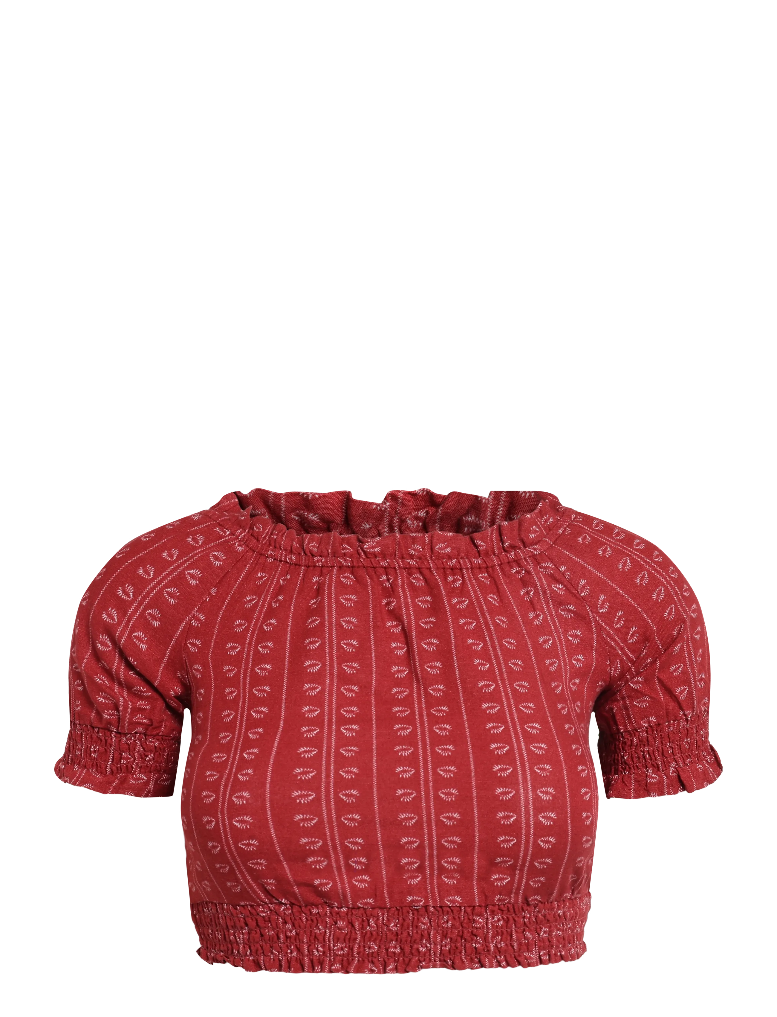 Kids Only KOGBOLETTA OFF SHOULDER S/S TOP WVN - Blusen & Tuniken - EARTH RED / red