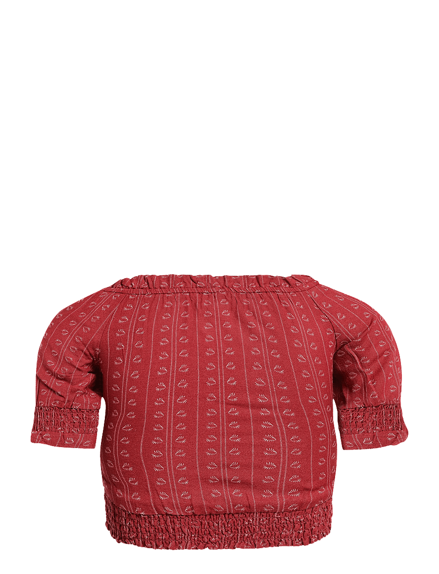 Kids Only - KOGBOLETTA OFF SHOULDER S/S TOP WVN - blusen & tuniken - earth red - 1