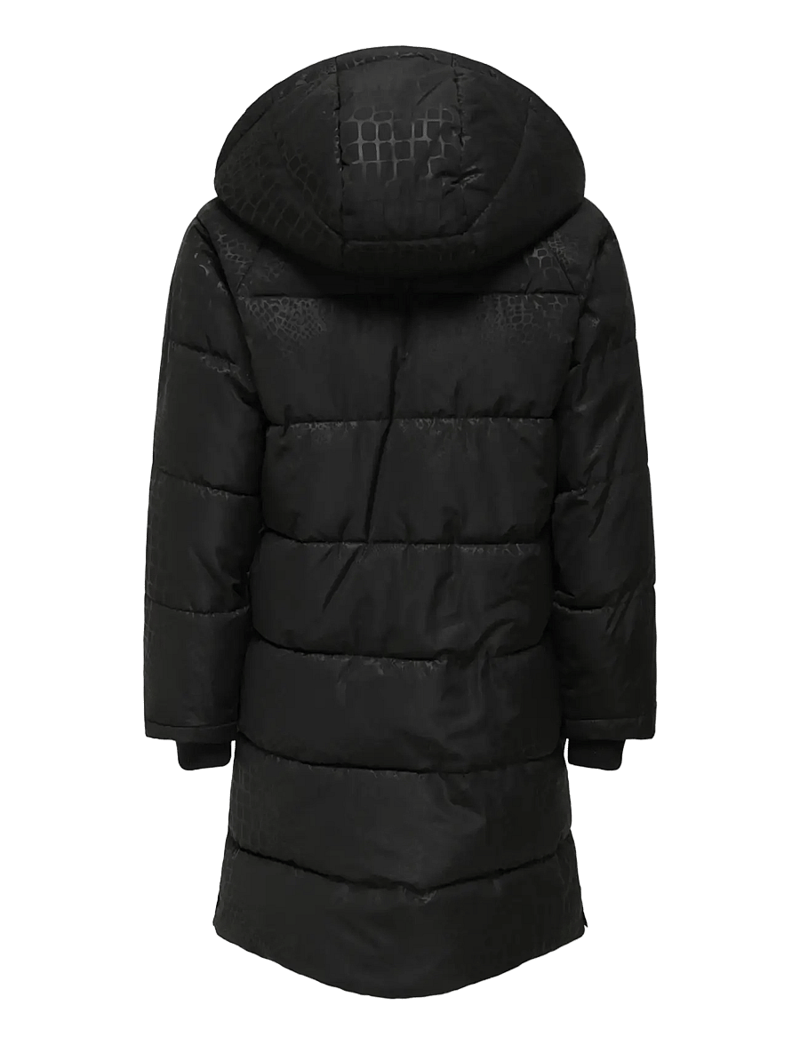 Kids Only - KOGMIA L/S AOP PUFFER COAT OTW - vinterjakker - black - 2