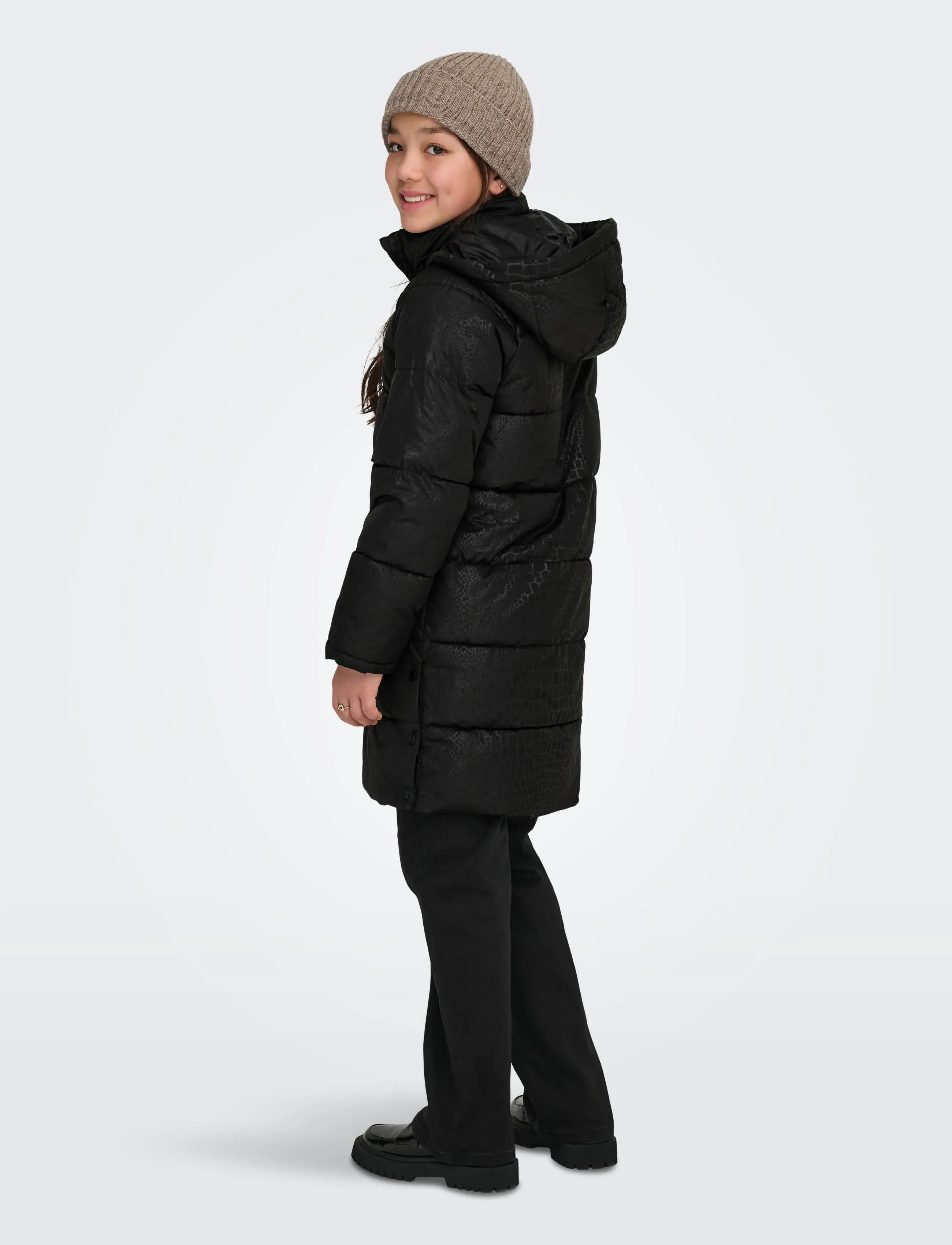 Kids Only - KOGMIA L/S AOP PUFFER COAT OTW - talvitakki - black - 3