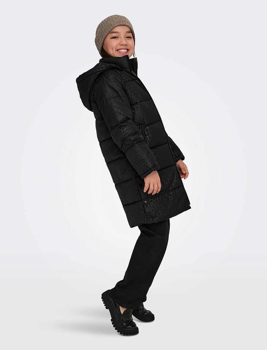 Kids Only - KOGMIA L/S AOP PUFFER COAT OTW - talvitakki - black - 5