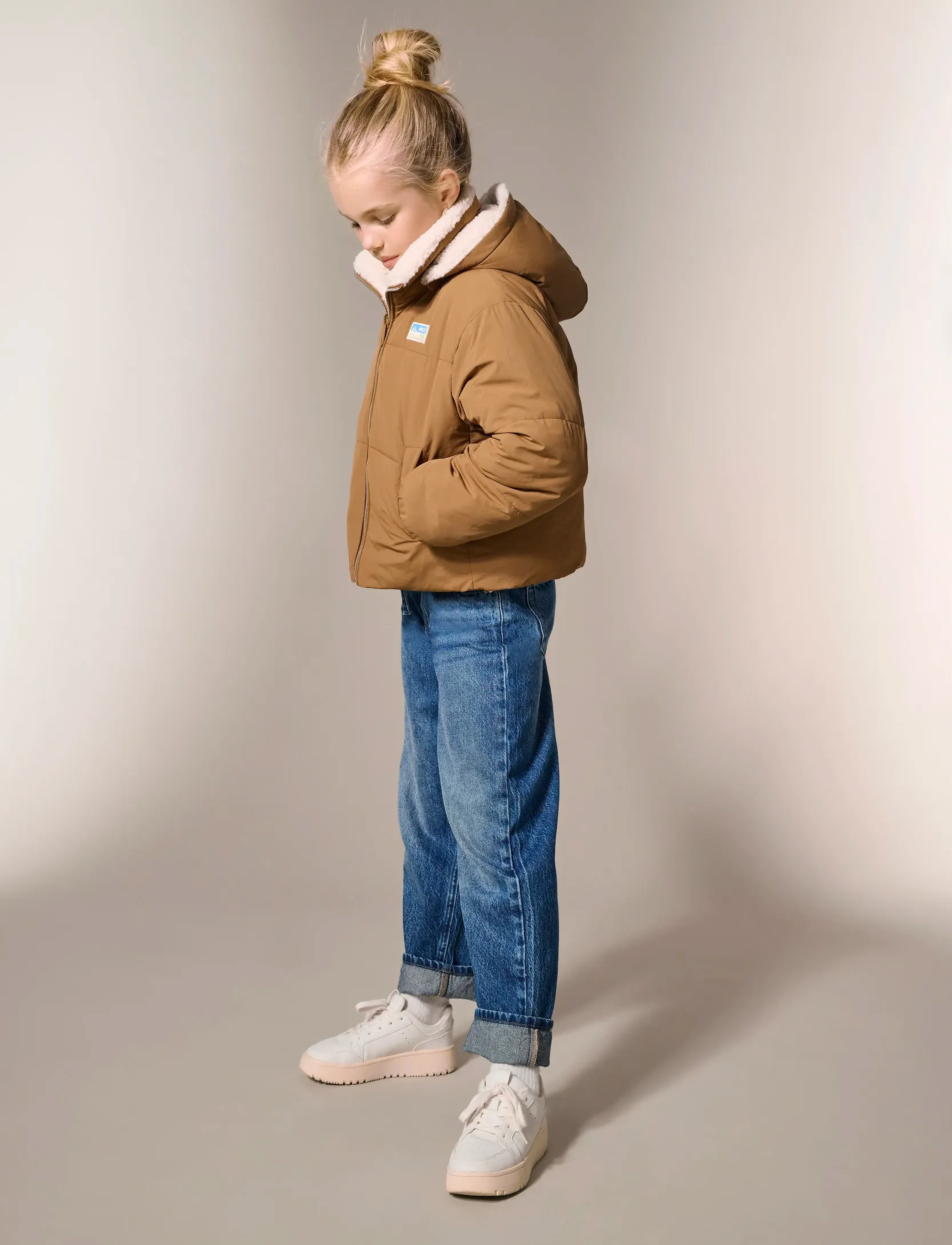 Kids Only Kogmaria Life Reversib Puffer Jacket Otw, 146, Jackets & Coats, Braun - Padded, Kinder