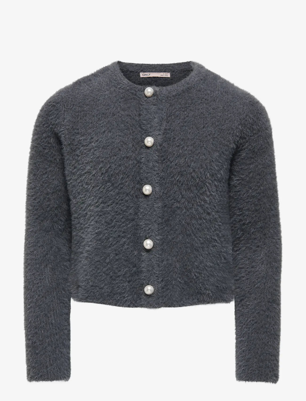 Kids Only - KOGPIUMO PETRA PEARL O-NECK CAR KNT NOOS - cardigans - blackened pearl - 0