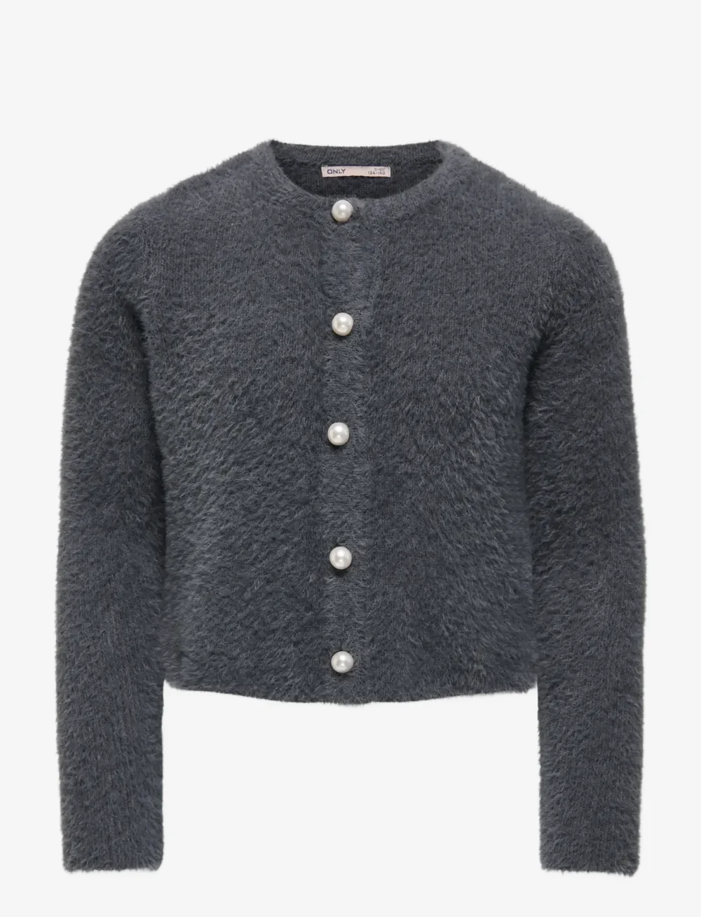 Kids Only - KOGPIUMO PETRA PEARL O-NECK CAR KNT NOOS - cardigans - blackened pearl - 0