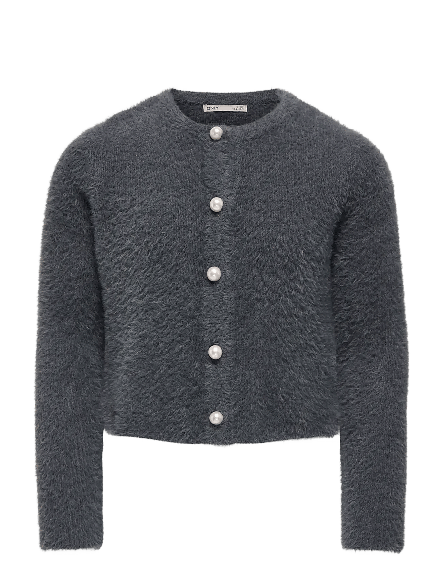 Kids Only - KOGPIUMO PETRA PEARL O-NECK CAR KNT NOOS - hnepptar peysur - blackened pearl - 0